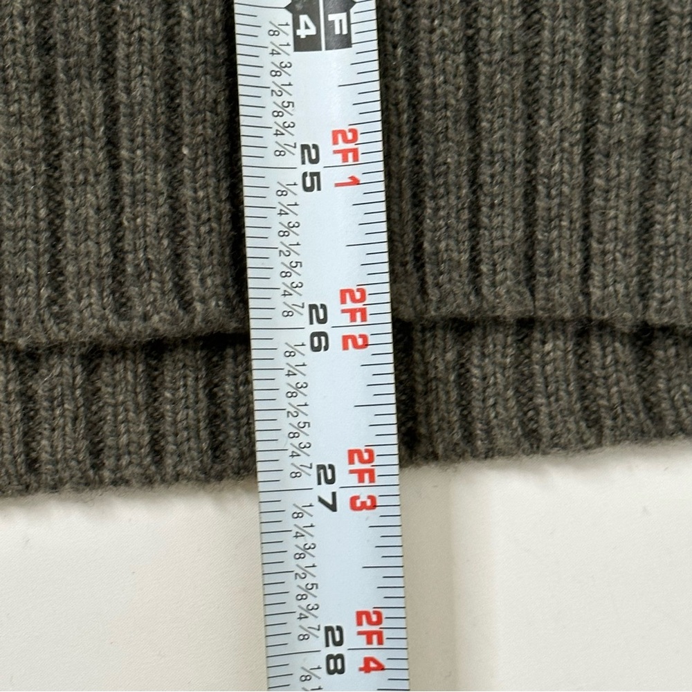 VTG L.L Bean Lambswool Blend Men's Olive Zip Up Sweater Vest Fleece Lined Sz L - Picture 11 of 11